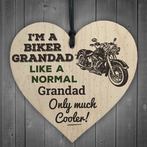 Biker grandad hanging heart - grandad,