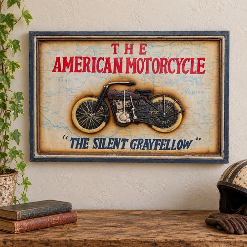 Vintage motorcycle wall art - vintage,