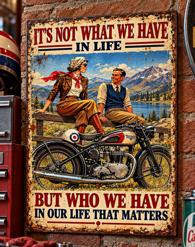 Vintage motorcycle quote - quote, metal