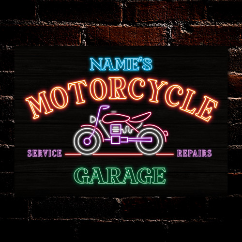 Personalised motorbike sign - personalised,