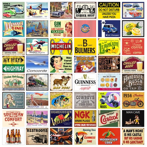 Metal wall signs retro - metal, vintage