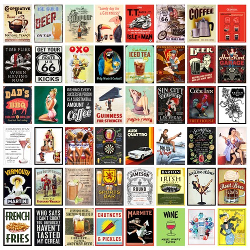 Metal wall signs retro - metal,
