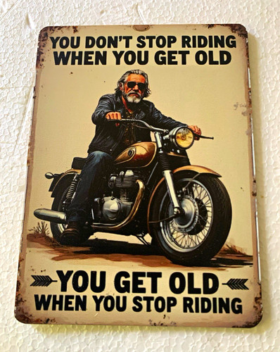 Vintage wooden sign biker wall - wooden,