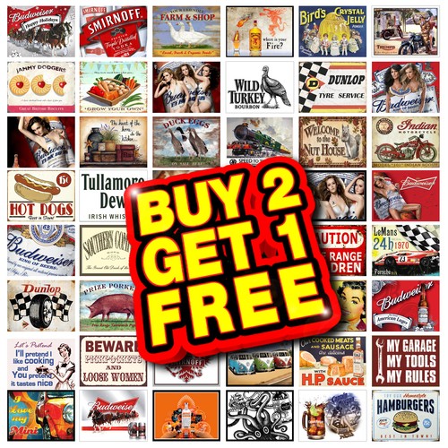 Metal tin sign plaque - metal,