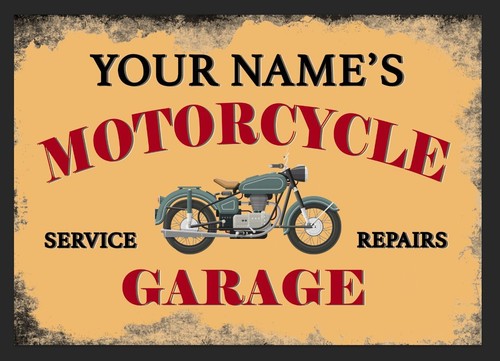 Motorcycle garage sign - garage,
