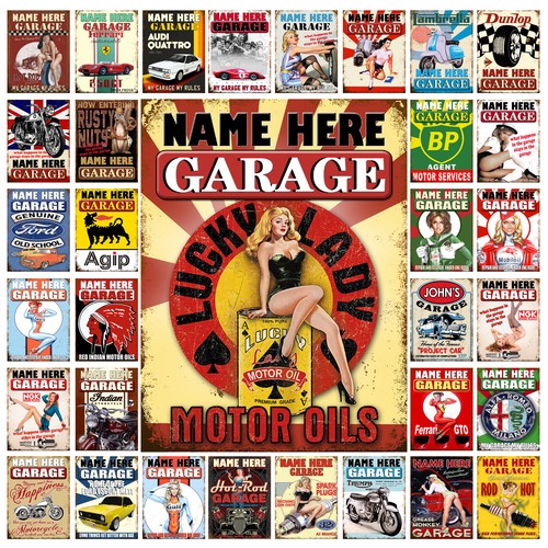Personalised garage metal tin - personalised,