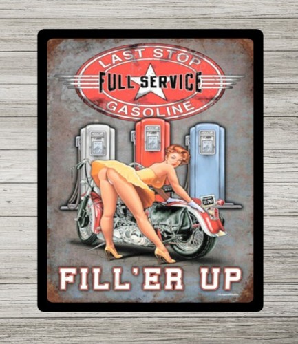 Vintage fill metal sign - vintage, up
