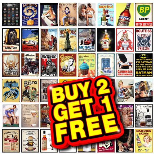 Metal tin sign - metal,